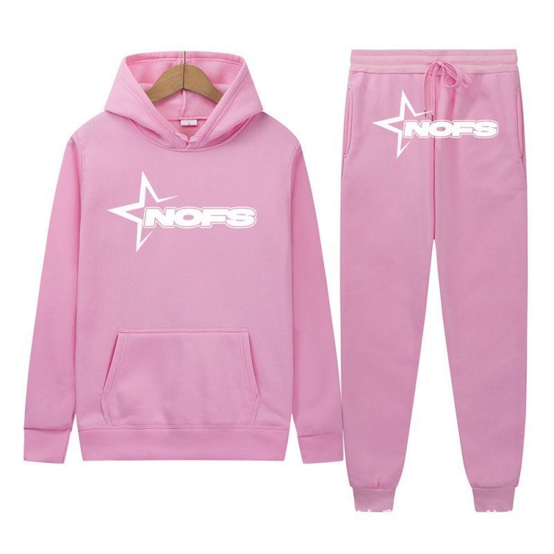 2026Y2KNOES Hoodie Set Sweatshirt Two-piece Gothic Punk Rock Streetwear Hip-hop Style