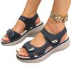 Women's Wedge Sport Sandals, Lightweight Hook-and-Loop Summer Slides, Plus Size Casual Footwear