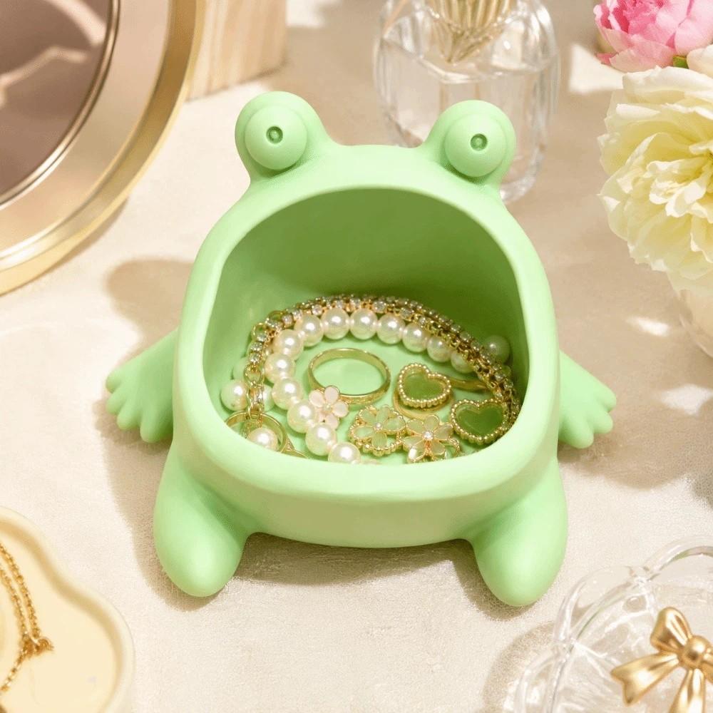 Caja de Almacenamiento Rana Boca Grande Adornos Soporte para Anillos Plato Creativo para Joyería Bandeja Regalo