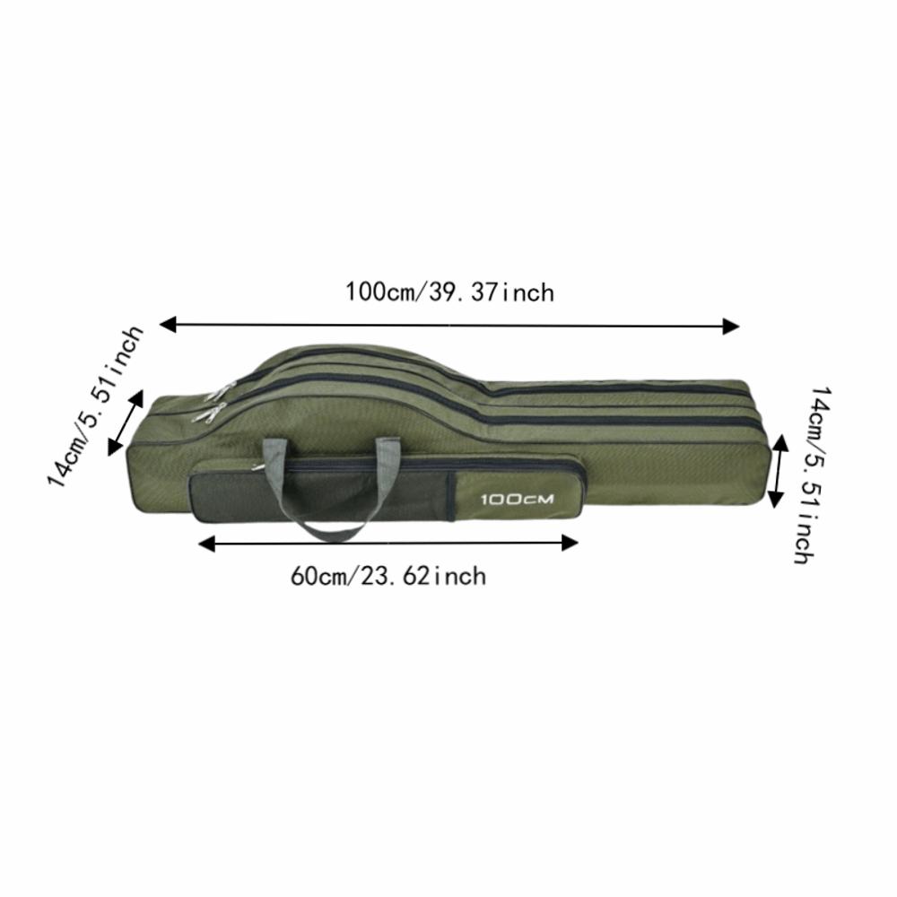 Oxford Fabric Fishing Rod Case Foldable Fishing Tackle Bag Fishing Pole Bag Outdoor Fishing