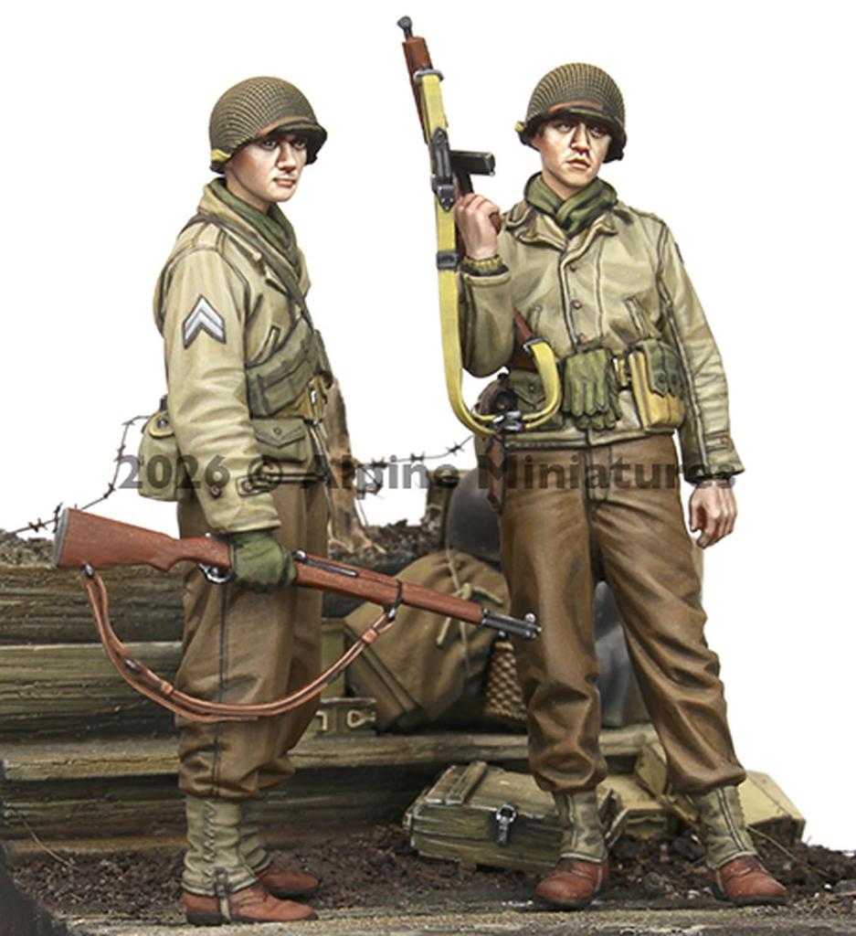 Alpine Miniatures WWII US Army 29th Infantry Division Infantry Set Resin Kit AM35335 1/35 (2 Figures)