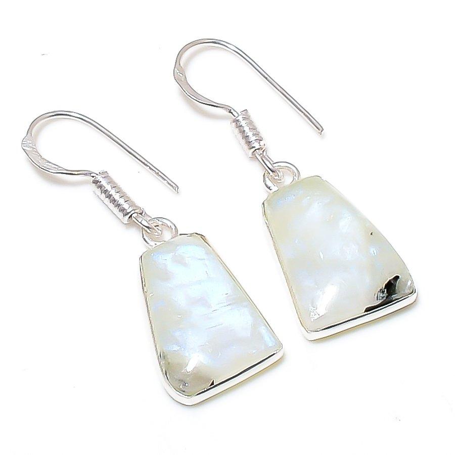 

Подарочные серьги из стерлингового серебра 925 пробы с натуральным радужным лунным камнем размером 1,38 дюйма d2a79