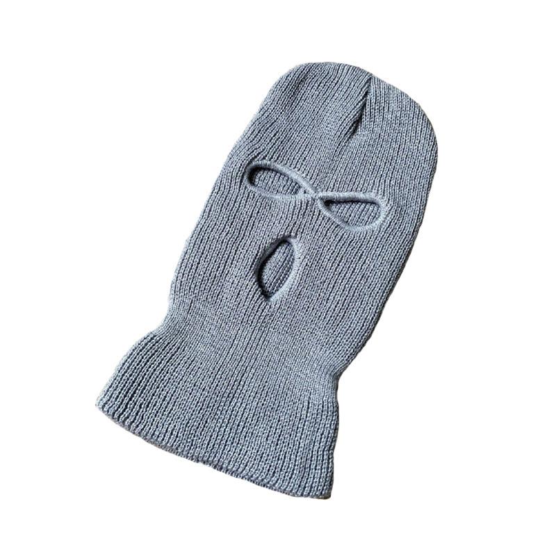 Updated Full Face Cover Three-hole Knitted Hat Men and Women Mask Beanies Hat Balaclava Army Tactical CS Winter Warm Biking Unisex Caps