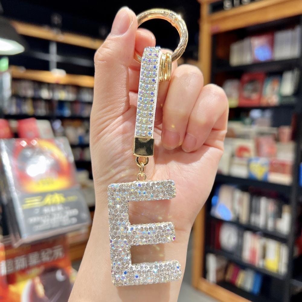 Letter A To Z Crystal Uppercase Pendant English Letter Letter DIY Keyring  Backpack Decor
