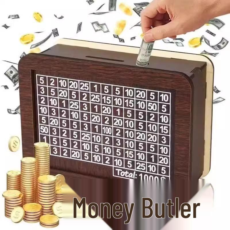 

High-End Wooden Money Box for Banknotes & Coins – Creative Gift for Men & Women