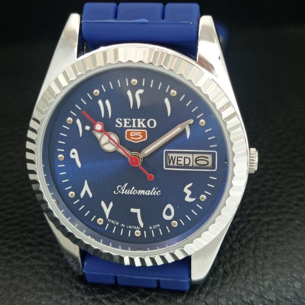 REFURBISHED SEIKO 5 AUTOMATIC 6309A VINTAGE JAPAN MENS BLUE DIAL WATCH A442499-1