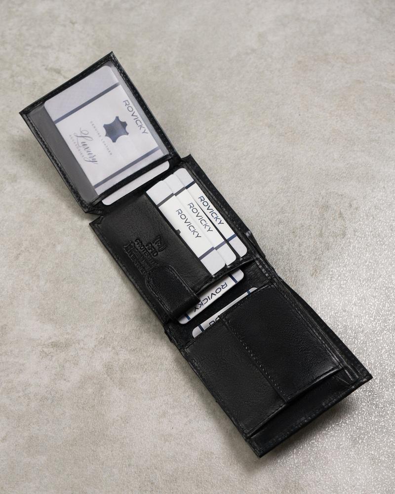 Men's Leather Wallet with a Pocket On the Reverse - Cavaldi