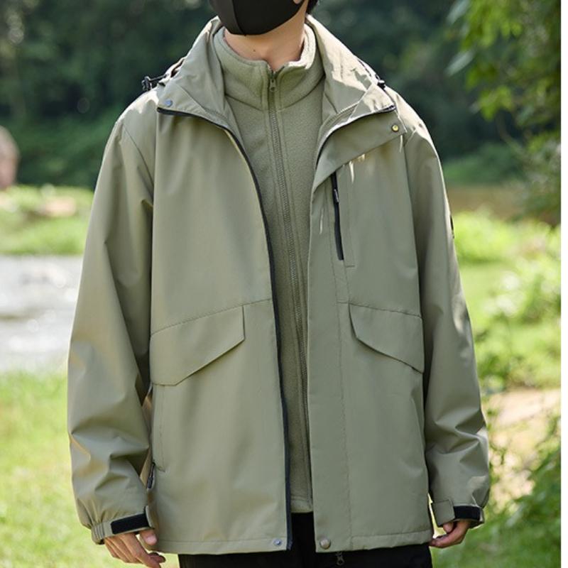 Three-proof Three-in-one Liner Removable Outdoor Use Active Couple Style Mountaineering Jacket Jacket Travel Jacket for Men