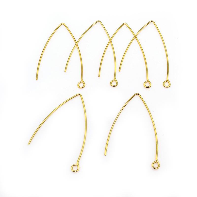 100pcs 30x17mm/40x22mm Stainless Steel V-shape French Earring Hooks Earwire DIY Earrings Jewelry Making Accessories Findings