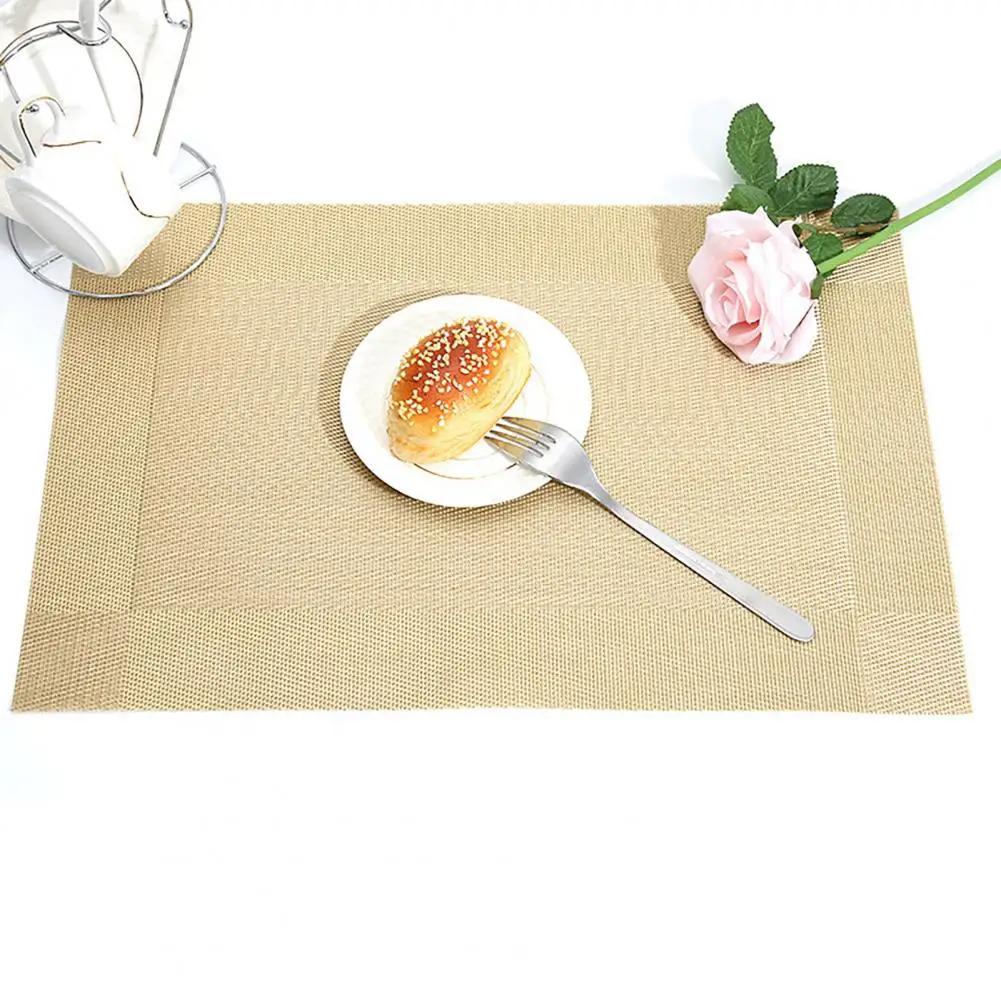 PVC Placemats Heat-resistant Non-slip Washable Vinyl Table Mats for Western Dining Restaurant Home Utensil Protection Plate Mat