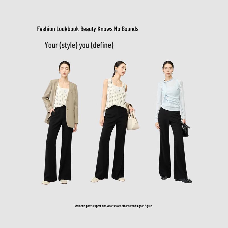 YERAD Women's Slim-Fit Acetate Flared Trousers