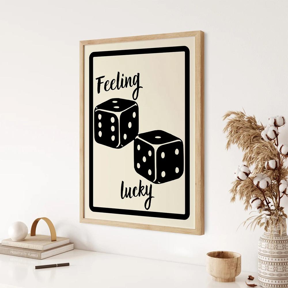 

Современный модный эстетический черный туз карты Lucky You Funky Art 8 Ball Wall Art Холст Картина Плакаты для гостиной Домашний декор 21x30cm No Frame