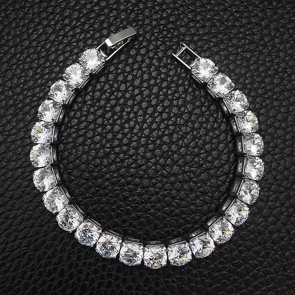 6mm Zircon Rock Candy Tennis Bracelet - Single Row Casual Bangle for Qixi Valentine's Day