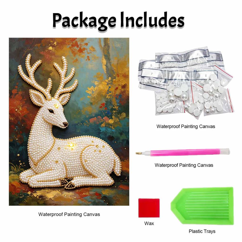 Pearl DIY Art Painting Majestic Deer Handcrafted Picture Indoor Wall Ornament Relaxing Leisure Hobby Exquisite Home Decor Gift