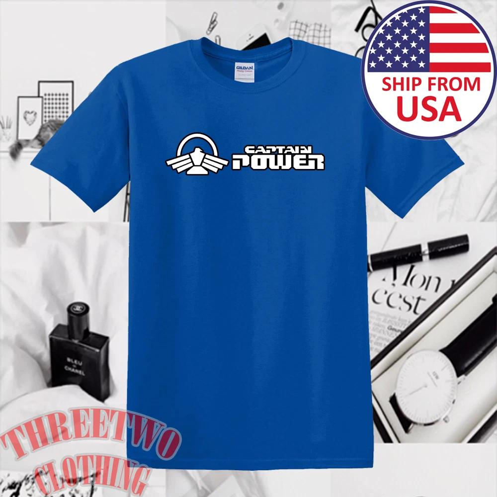 Captain Power Movie Men s Royal Blue Size S to 5XL 3XL