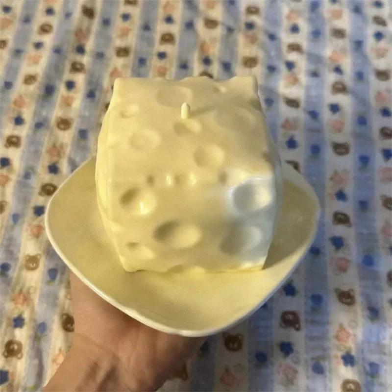 Jumbo Cheese Cube Stress Ball Big Cheese Shapeable Squeeze Ball Non-Bounce Fidget Toy Asmr Sensory Anti-Stress Christmas Gift