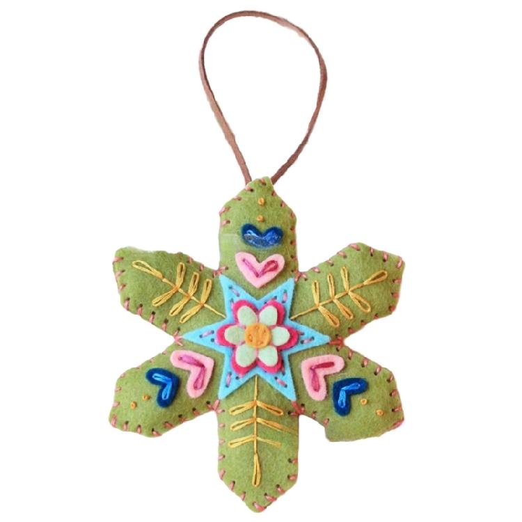 Festival Snowflake Felt Decorations With Embroidery Detail Reusable Christmas Tree Gift Accessories
