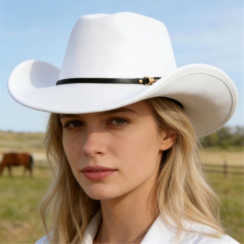 Windproof Cowboy Cap with PU Hat Belt and Wide Brims Design for Enhancing Sun Protections In Outdoor Activity Essential