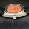 HAND-WINDING VINTAGE ALLWYN 6300A INDIA MENS ORANGE COLOR DIAL WATCH a703949-1