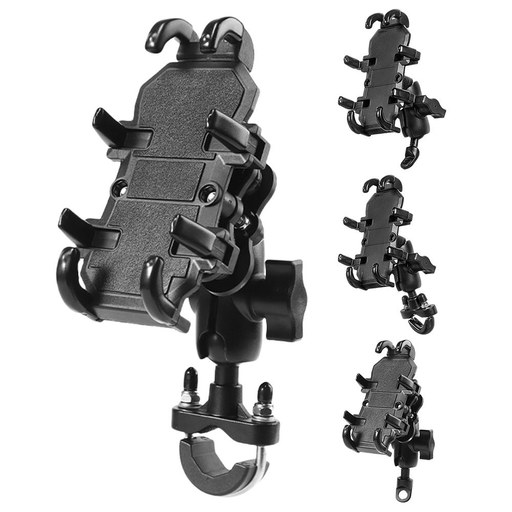 Electric Bicycle Navigation Holder Handlebar GPS Navigation Bracket with Shock Absorber Motorcycle Handle Mount for 4.7-7.1 Inch