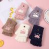 Gants épais et chauds pour femmes, mitaines en peluche à griffes de chat, mitaines d'hiver courtes et douces, mitaines sans doigts