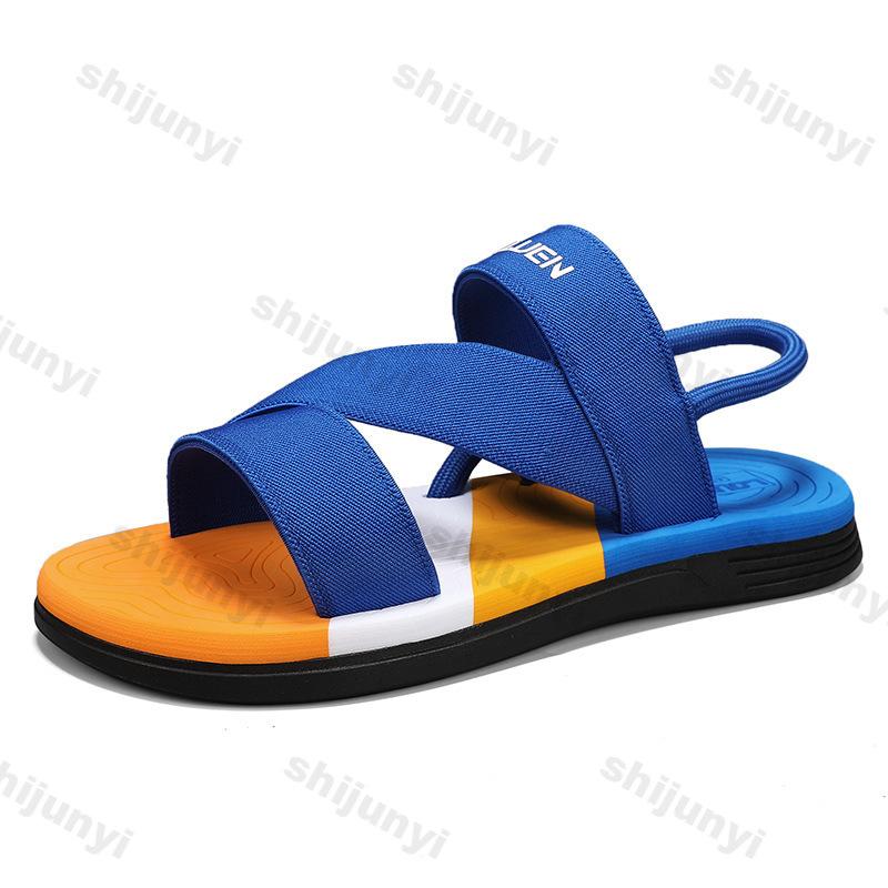 Fashion Men Sandals Solid Color Open Toe Breathable Slippers Comfortable Non-slip Durable Casual Shoes Fashion Outdoor Beach Shoes 2025