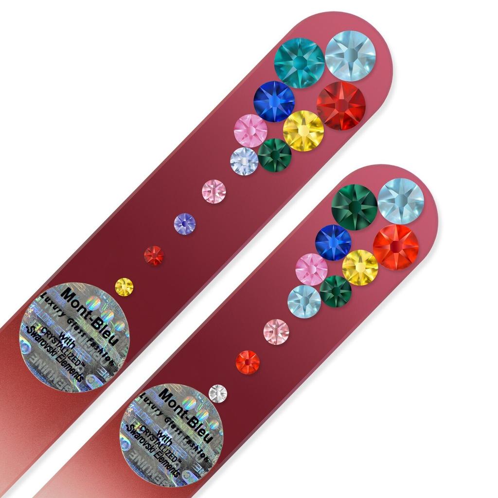 Un set de 2 pile de unghii din sticla marmura cu cristale MC-MS