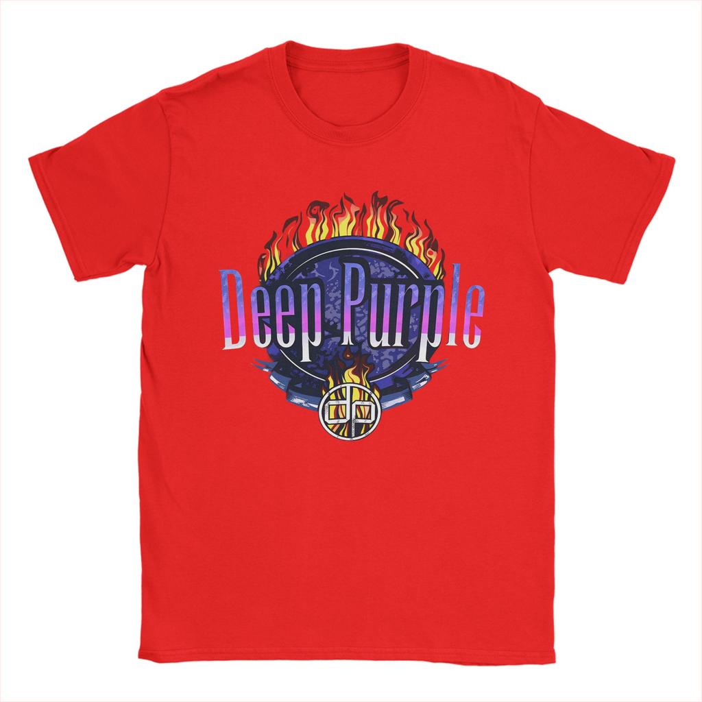 Deep Purple band  TShirt Unisex  Vintage Cotton Tee Shirt Round Collar Short Sleeve T Shirts Printing Clothing