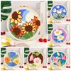 Handmade Punch Needle Set Flower Pattern Rug Punch Poke Needle Embroidery Kit  Educational Toys