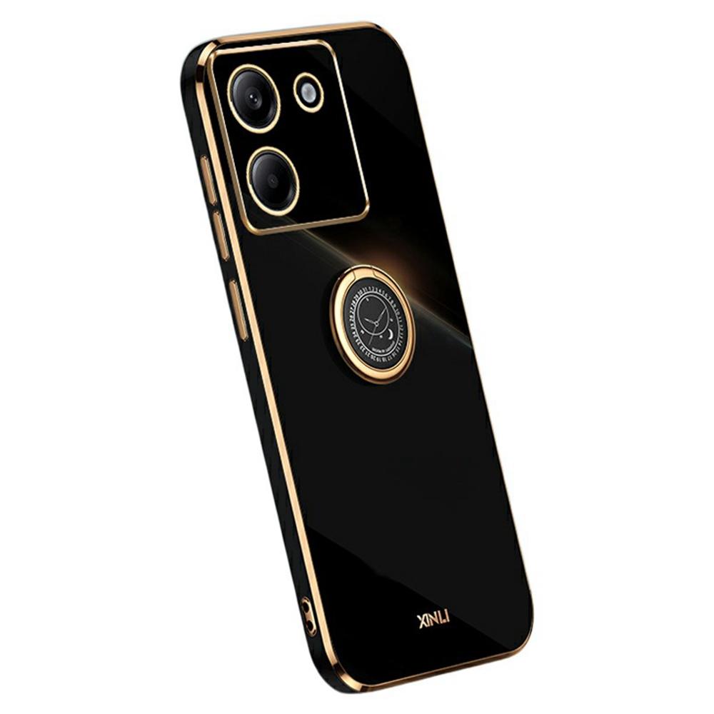 XINLI For Xiaomi Poco M7 Pro 5G Case Ring Kickstand Electroplating TPU Phone Cover
