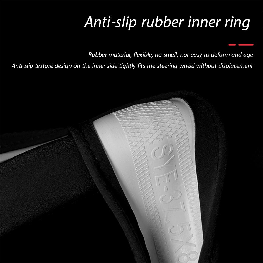 38cm Round Car Anti-slip Steering Wheel Decorative Cover Comfortable Breathable Rubber Inner Ring Steering Wheel Accessories kit