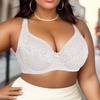 1 Stück Damen-BH in Übergröße, ultradünn, halbtransparent, Spitze, sexy, atmungsaktiv, Stahlring, Körbchen Französische Eleganz CDE