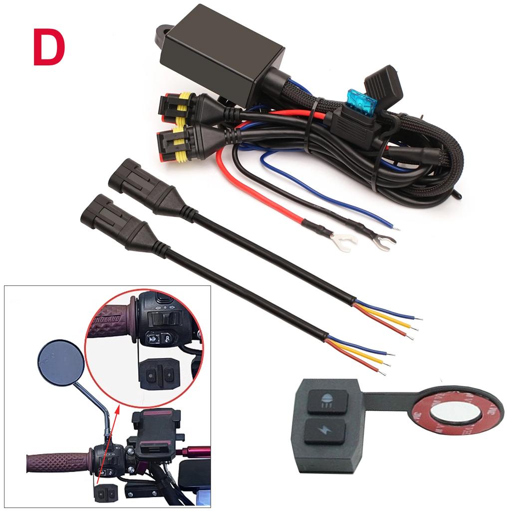 1set Motorcycles LED Fog Light Wiring Harness Relay Wire For Motorbike Motorcycle Fog Led Light with Flash Controller