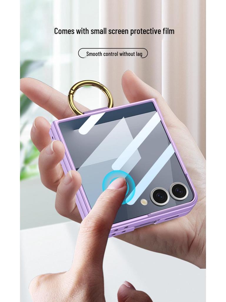 Samsung Z Flip7 Frosted Ring Hard Shell Case: High-End, Integrated Screen Protection