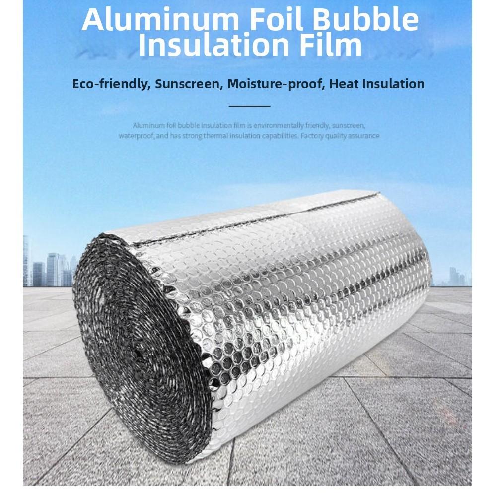 1pc Heat-reflective Foil Heat-insulating Energy-saving Wall Insulation Aluminum Film For Roofs Metal Buildings Containers Pipes