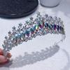 New European and American Alloy Colored Wedding Dress and Evening Gown Crowns Festival Crystal Hair Accessories for Brides
