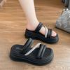 2024 spring and summer new Korean version of muffin tide with cool slippers high sense fashion thick bottom wedge casual sandals women
