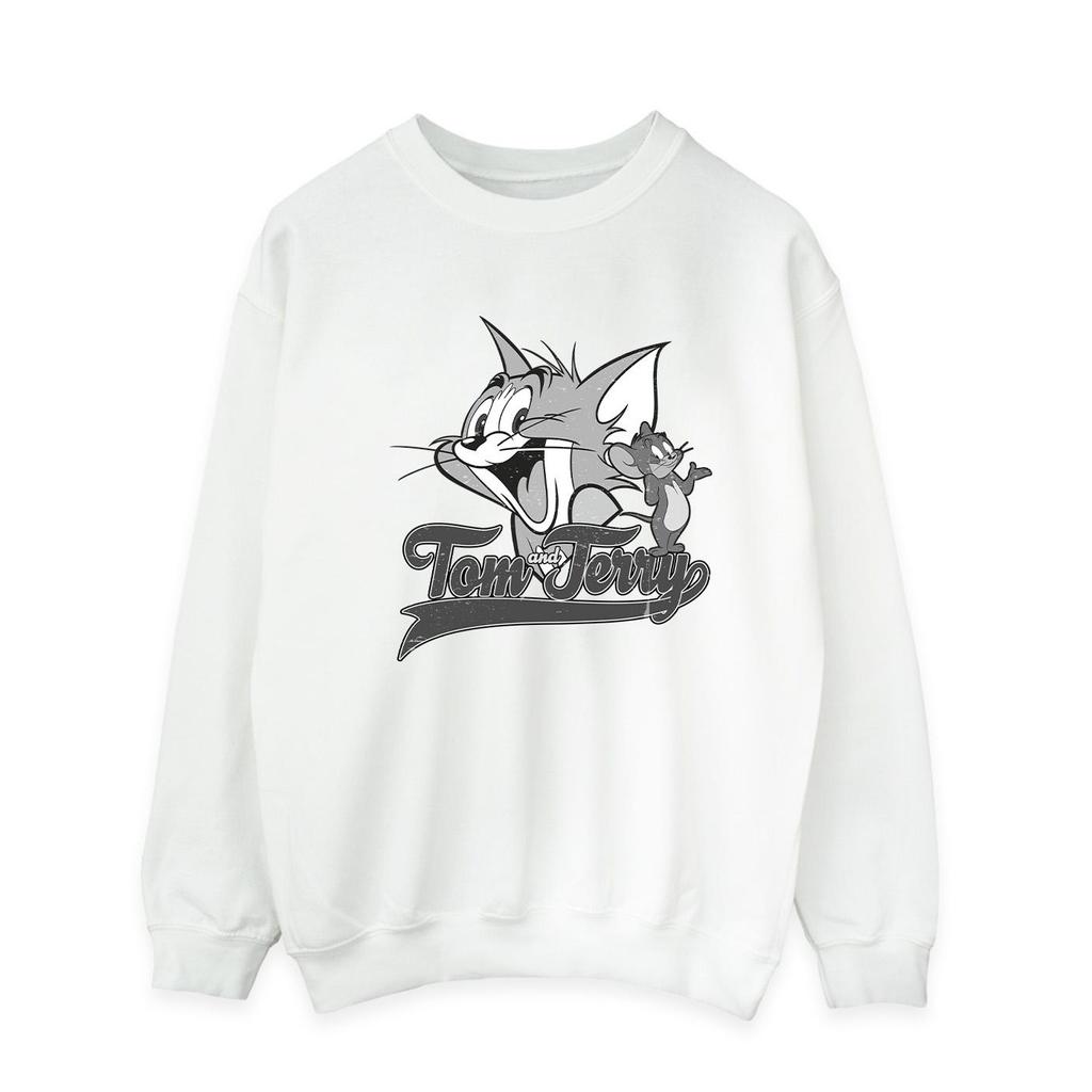 Tom And Jerry Mens Greyscale Square Sweatshirt