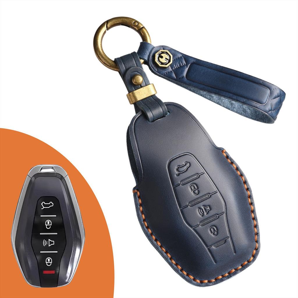 Retro Key Cover Is Suitable for Jietu X90 X95 X70pro Jietu X70M Handmade Leather Key Case Ring.