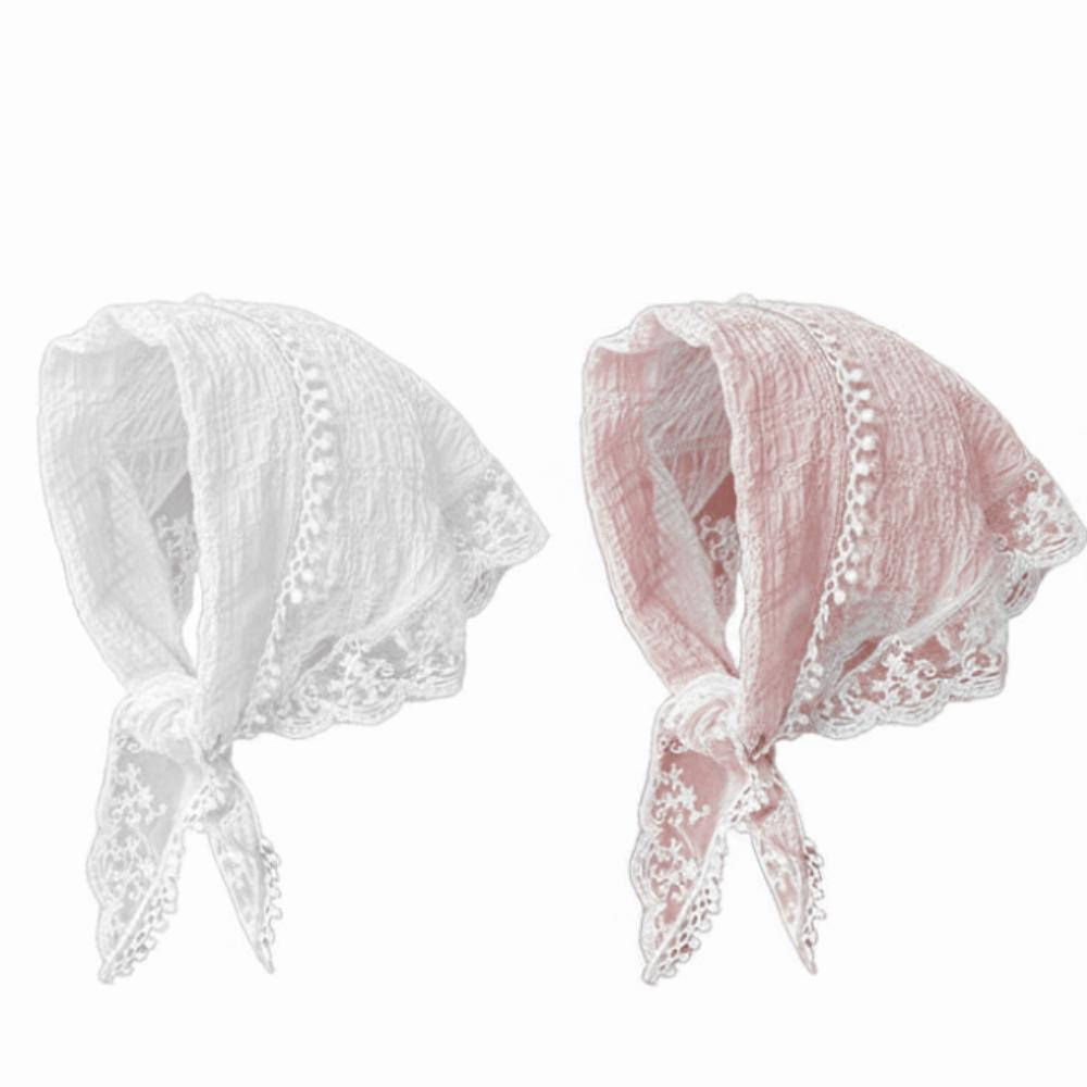 Colorful Lace Scarf Headband Flower French-style Hair Scarf Triangle Headscarf Daily Wear
