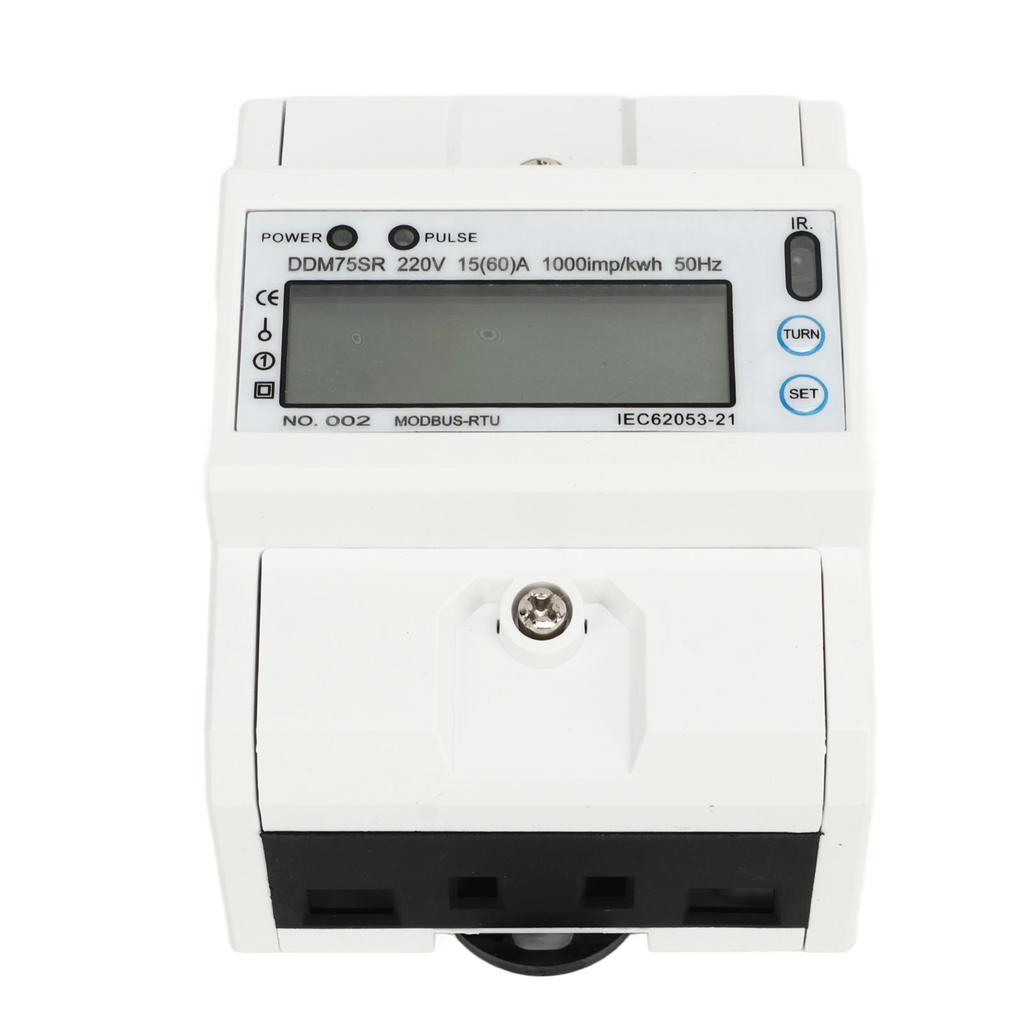 Digital Energy Meter Single Phase Electric LCD Kwh Wattmeter Power Consumption Tester 4P RS485 Din R