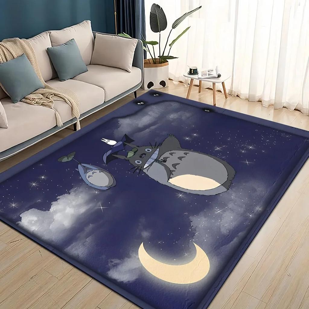 3D T-Totoros Cartoon Area Rug Large,Carpet Rug for Living Room Bedroom Sofa Doormat Decoration,kid Play Non-slip Floor Mat