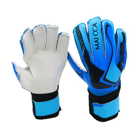 1 Paar Torwarthandschuhe, verdickt, verschleißfest, rutschfest, starke Griffe, Handflächen, fünf Finger, farblich passende Doppelschichten, Handgelenkschutz, Fußball