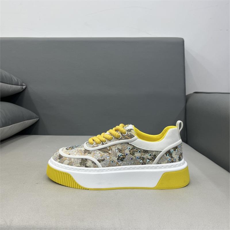 

Spring new thick-soled low-top casual board shoes breathable sports shoes trendy xs 38 жёлтый