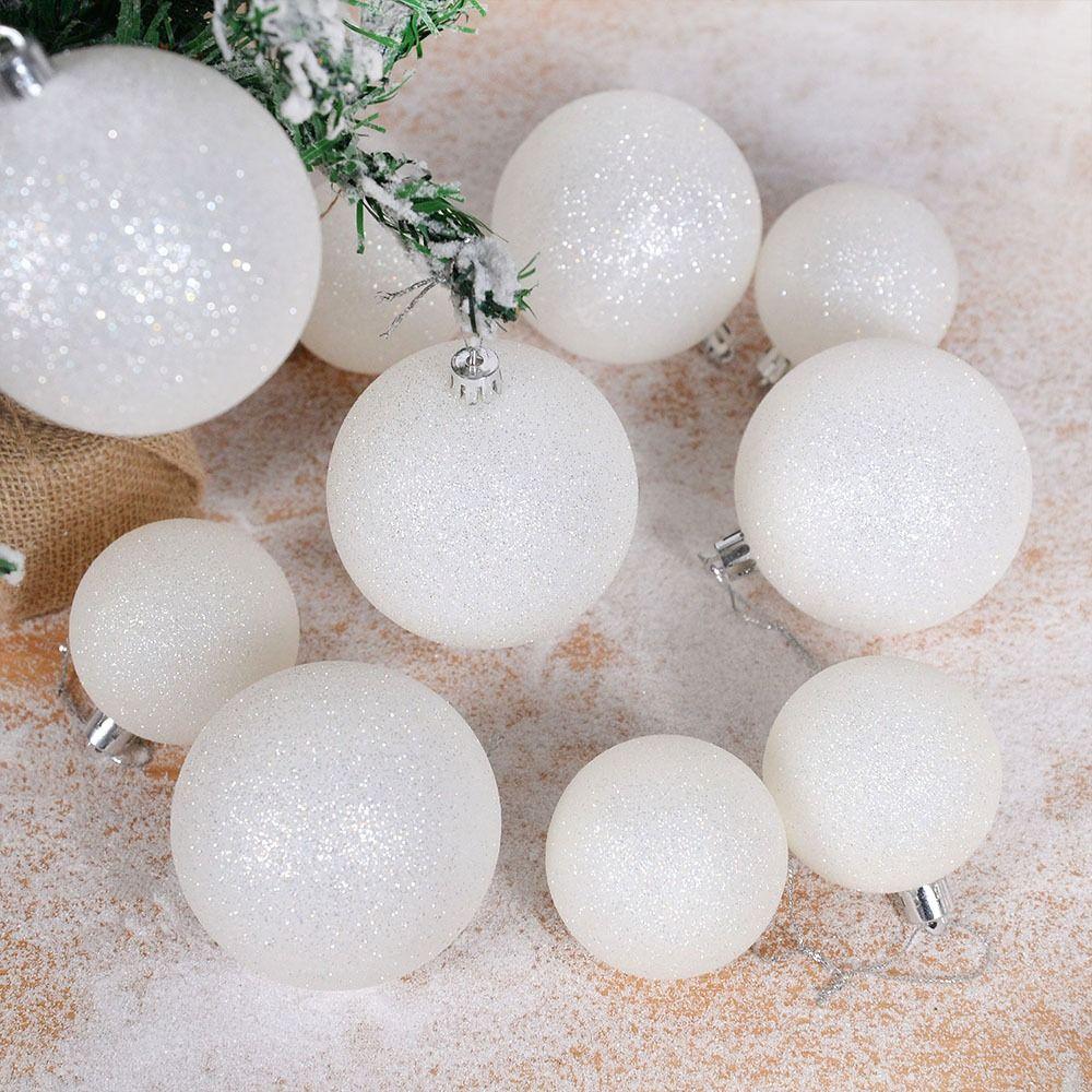 6 PCs Christmas Tree Decor Ball Baubles Ornament Xmas Tree Toys White Party Hanging Ball for Home Party Ornament Christmas Gift