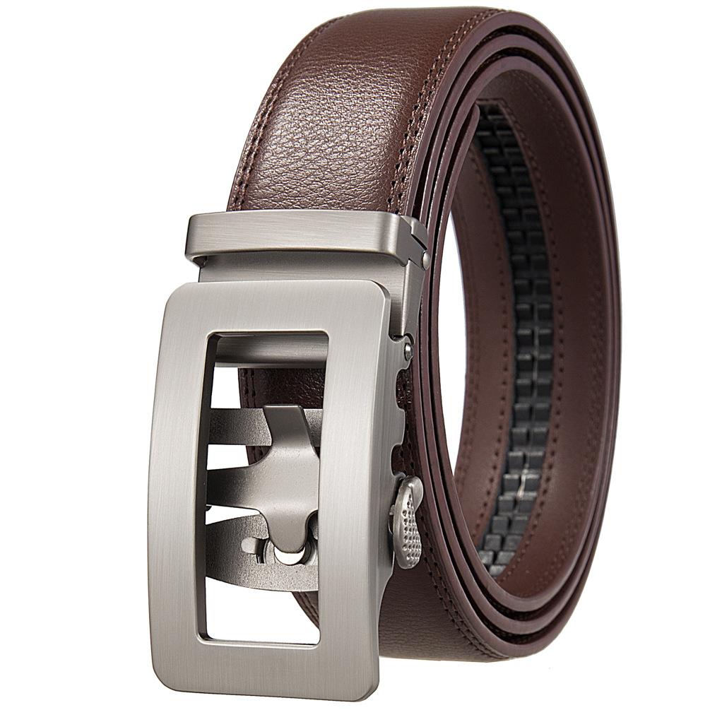 1Pcs Two-Layer Cowhide Automatic Buckle Belt, Men'S Belt, Business Belt Ly35-0838-1