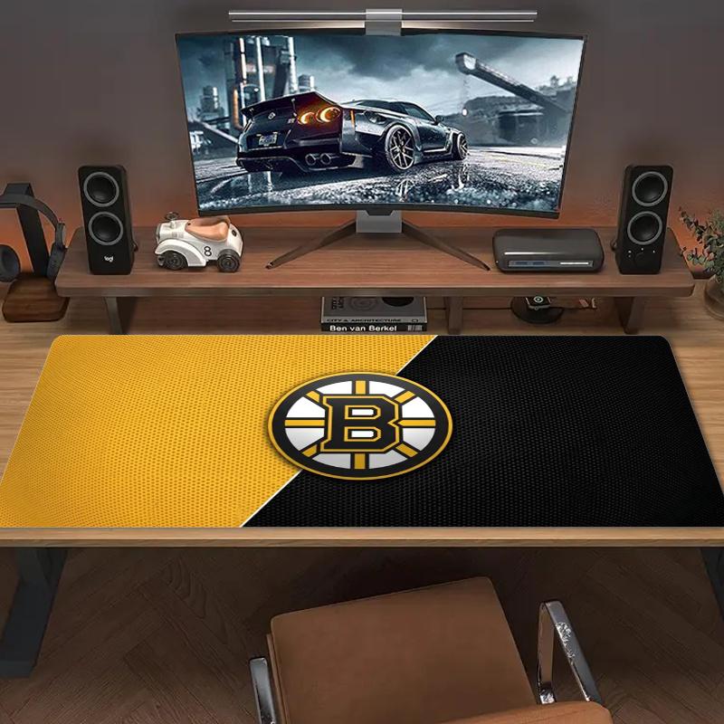 Boston Bruins Mouse Pad Large Gaming Table Cushion Nonslip Laptop Tablet Big Mousepad Xxl Mat Mini Pc Playmat With Lock Edge