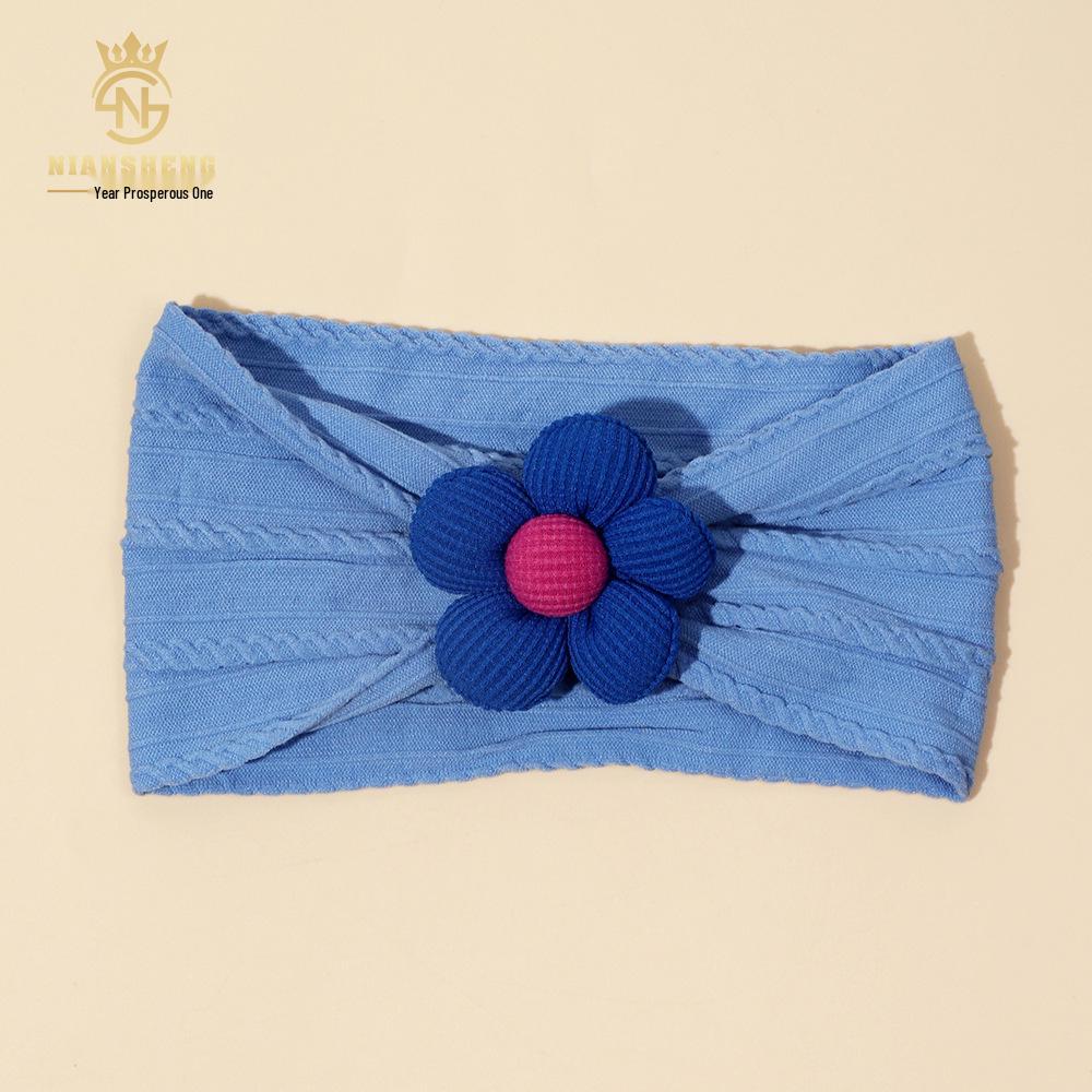 Baby Soft Nylon Headband with Five-Petal Flower - European & American Style
