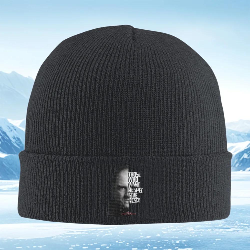 Face image text give respect desire Unisex Women Unisex Knitted Hat Beanie Pullover Cap Winter Thermal Warm Christmas Outdoor Cycli