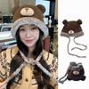 Korean Style Drawstring Bag-Hat New Design Women's Bear Hats Cute Crossbody Bag Hat  Female